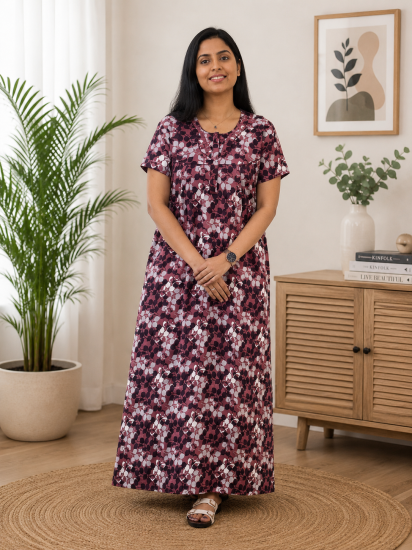 Cotton Nighty SLBP 5248 Brown
