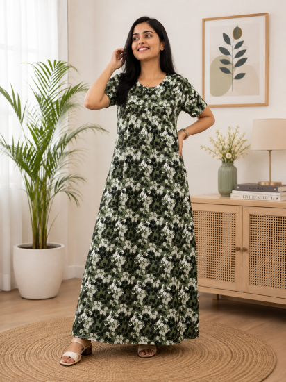 Cotton Nighty SLBP 5248 GREEN