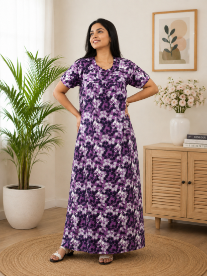 Cotton Nighty SLBP 5248 PURPLE