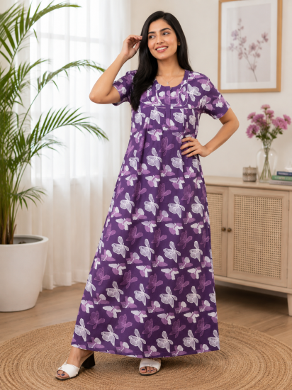 Cotton Nighty SLBP 5269 DUSTY PURPLE